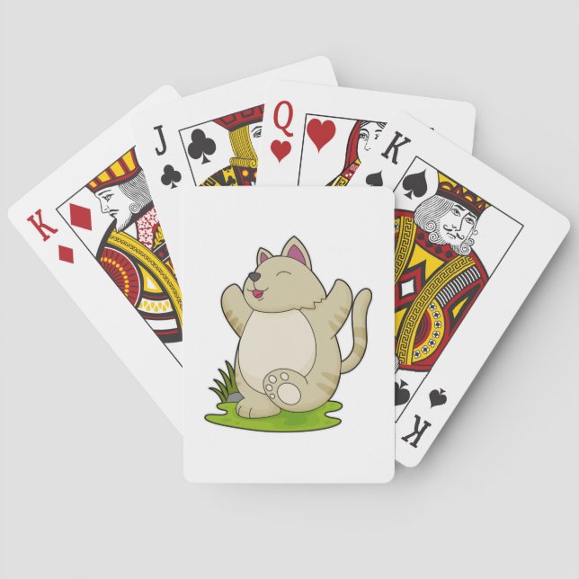 Cat at Yoga Poker Cards (Back)
