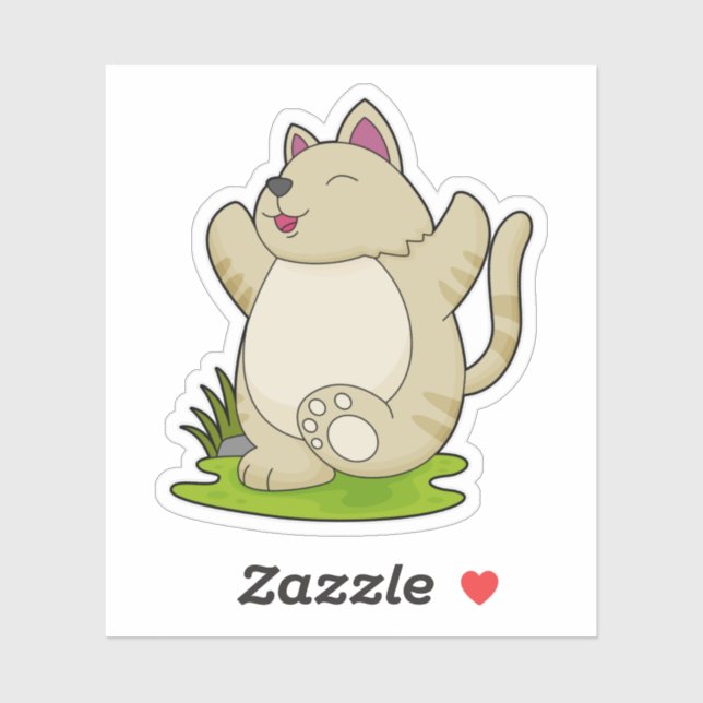 Cat at Yoga Sticker (Sheet)