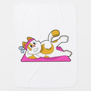Cat at Yoga Stretching exercise Baby Blanket