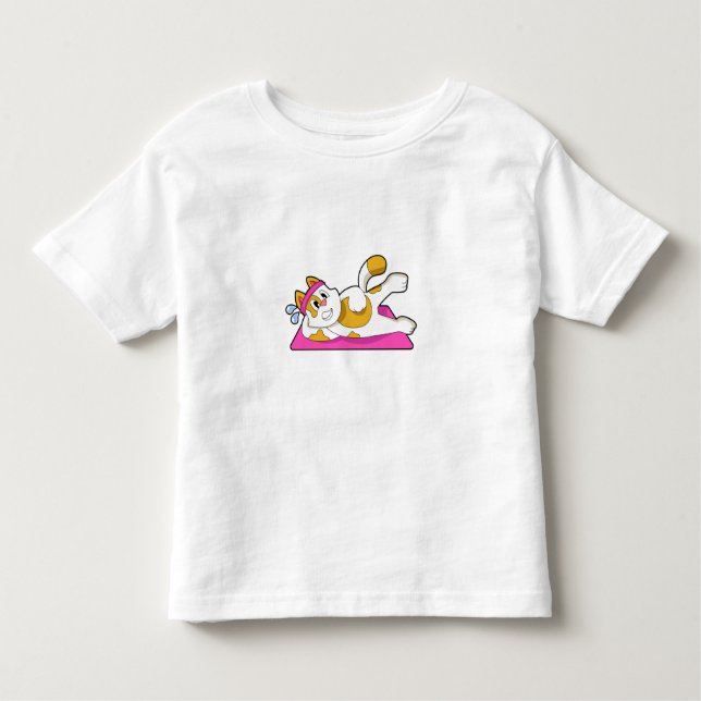 Cat at Yoga Stretching exercise Toddler T-shirt (Front)