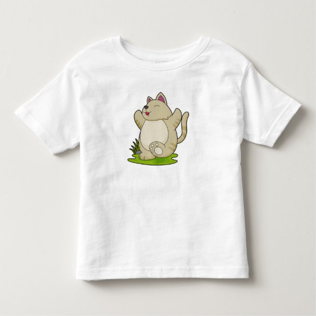 Cat at Yoga Toddler T-shirt (Front)