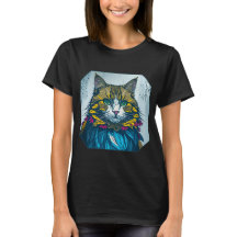 Cat Ate The Canary Feather | Colorful Portrait Art
