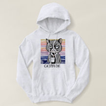 Cat Attitude "Catitude" Pullover, Funny Cat Mom