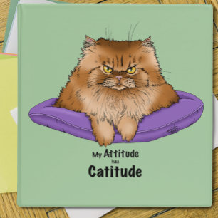 Cat Attitude Funny 3 Ring Binder