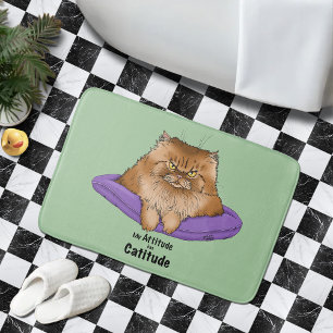 Cat Attitude Funny Bath Mat