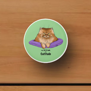 Cat Attitude Funny Ceramic Knob