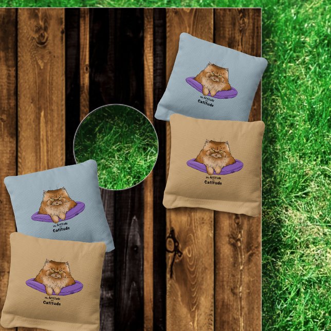 Cat Attitude Funny Cornhole Bags (Creator Uploaded)