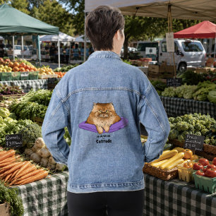 Cat Attitude funny Denim Jacket