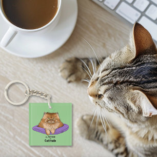 Cat Attitude Funny Keychain