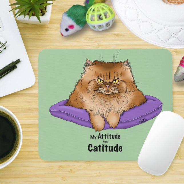 Cat Attitude Funny Mouse Pad (Creator Uploaded)