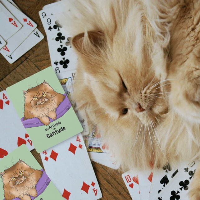 Cat Attitude Funny Poker Cards (Creator Uploaded)