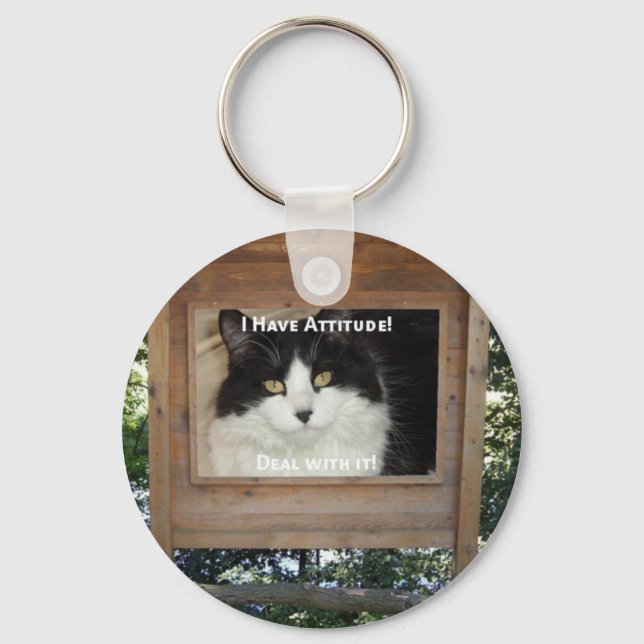 Cat Attitude Keychain (Front)