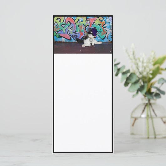 Cat Attitude.....Kitten and Graffiti Wall (Standing Front)