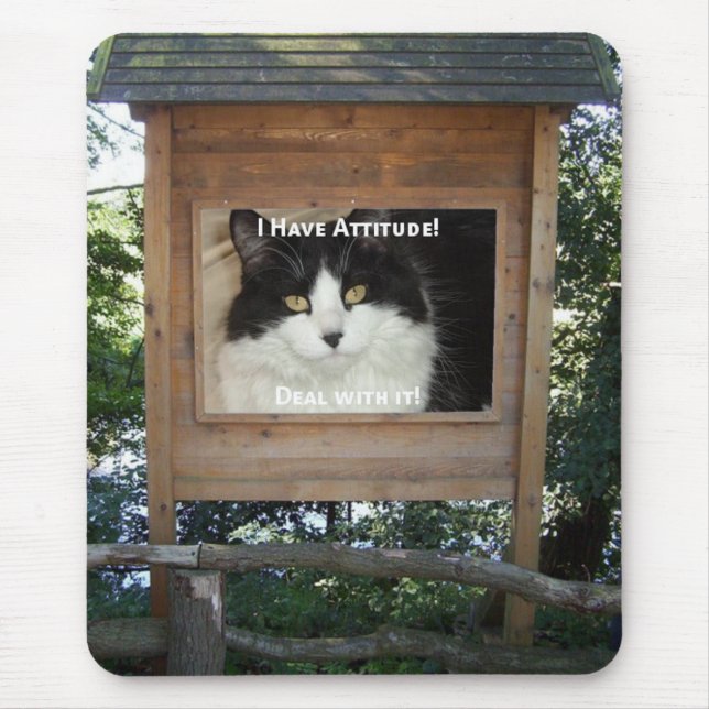 Cat Attitude Mouse Pad (Front)