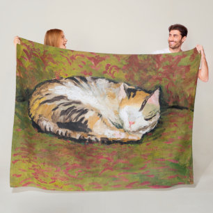 Cat, August Macke Fleece Blanket