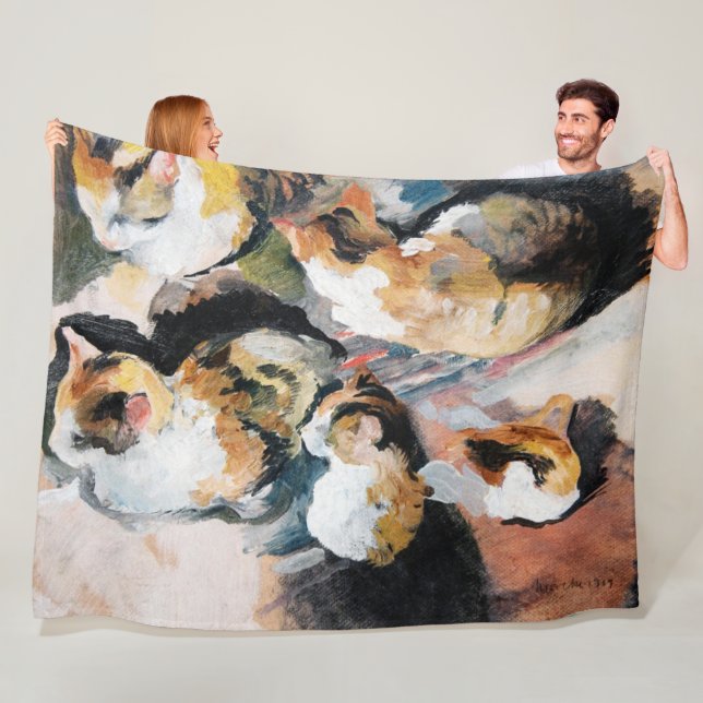 Cat, August Macke Fleece Blanket (In Situ)