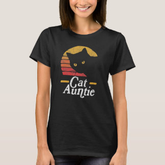 Cat Aunt Vintage Eighties Style Sun Cat Retro Dist T-Shirt