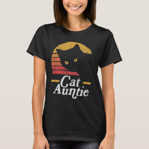 Cat Aunt Vintage Eighties Style Sun Cat Retro Dist T-Shirt