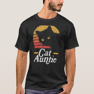 Cat Aunt Vintage Eighties Style Sun Cat Retro Dist T-Shirt