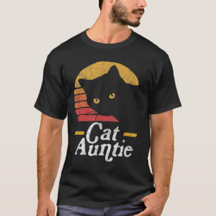 Cat Aunt Vintage Eighties Style Sun Cat Retro Dist T-Shirt