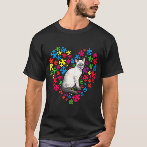 Cat Autism Awareness Month  For Cat Mom And Dad  T_Shirt