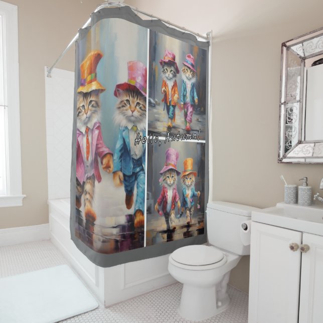 Cat - Autumn Shower Curtain (In Situ)