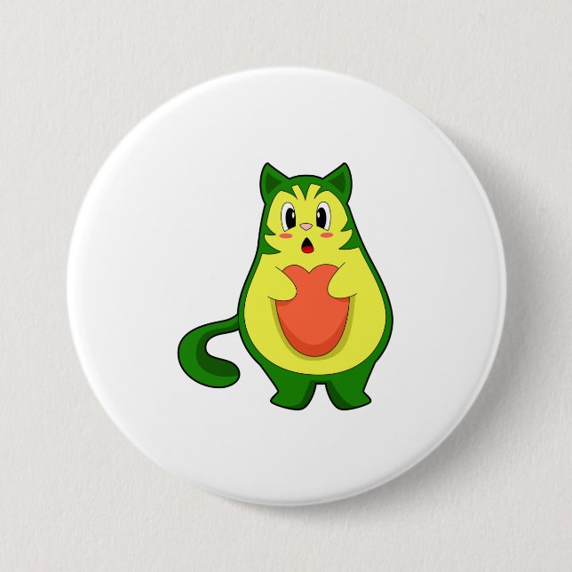 Cat Avocado Button (Front)