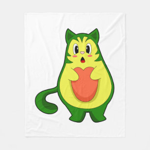 Cat Avocado Fleece Blanket