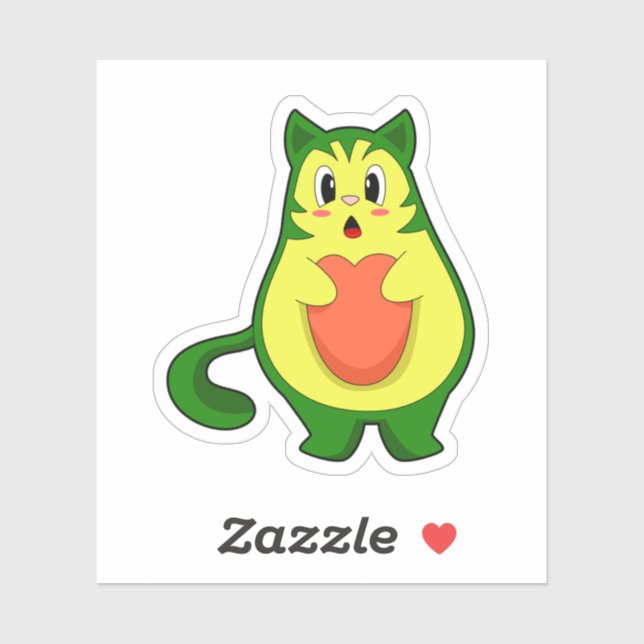 Cat Avocado Sticker (Sheet)