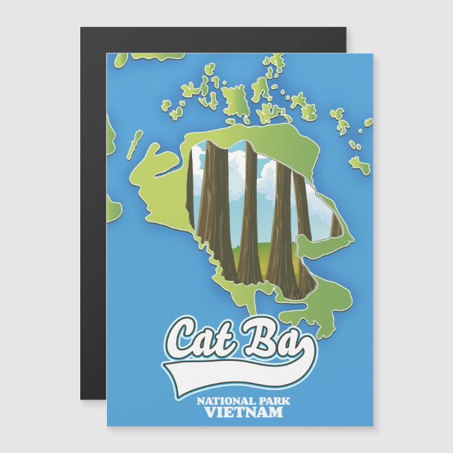 cat ba national park vietnam travel map  (Front/Back)