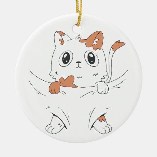Cat baby animal cartoon design ceramic ornament