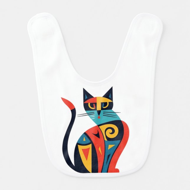 cat baby bib (Front)