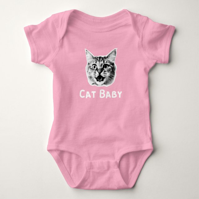 Cat Baby Retro Bodysuit (Front)