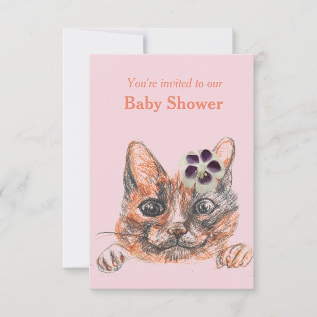 Cat Baby shower invitation (Front)