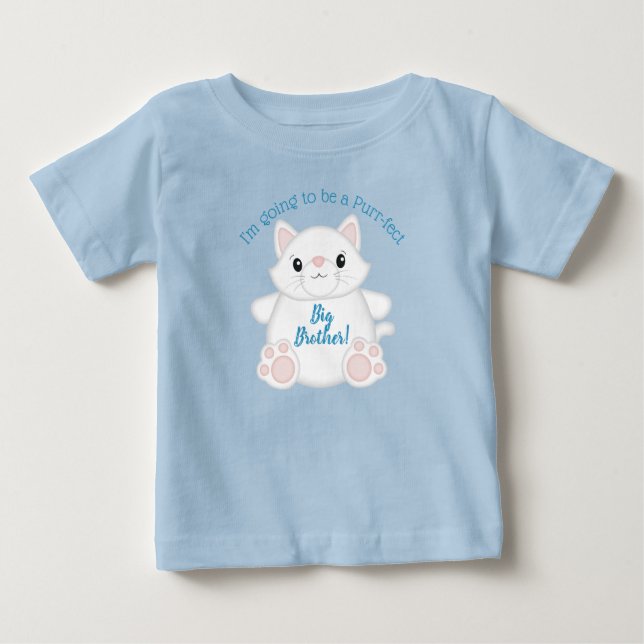 Cat Baby Shower Kitty Blue Baby T-Shirt (Front)