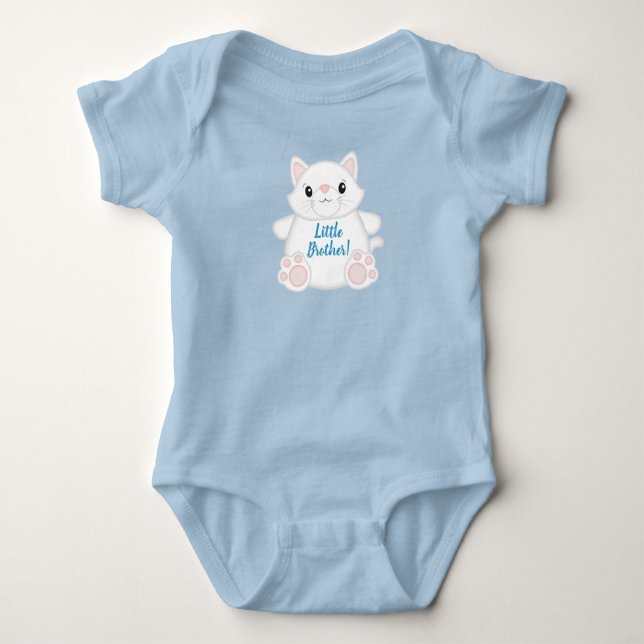 Cat Baby Shower Kitty Blue Bodysuit (Front)