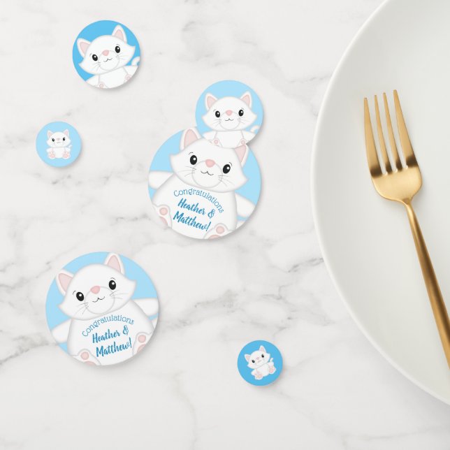 Cat Baby Shower Kitty Blue Confetti (Group)