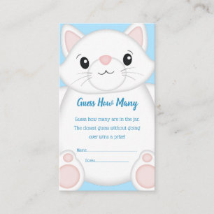 Cat Baby Shower Kitty Blue Enclosure Card