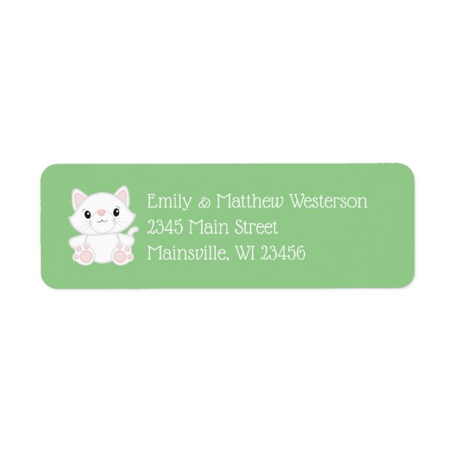 Cat Baby Shower Kitty Label (Front)