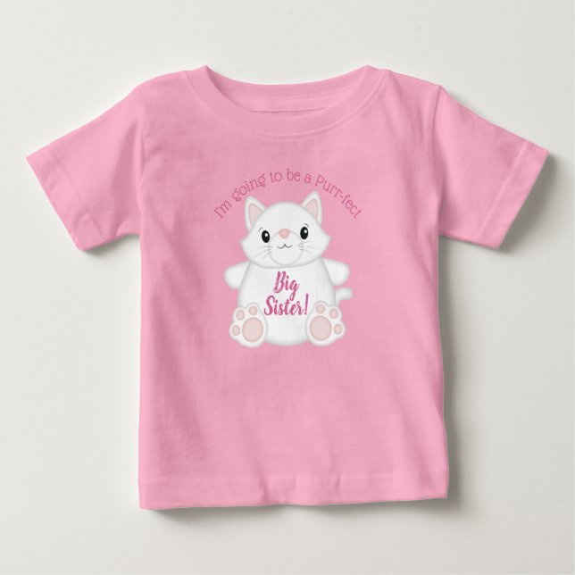 Cat Baby Shower Kitty Pink Baby T-Shirt (Front)