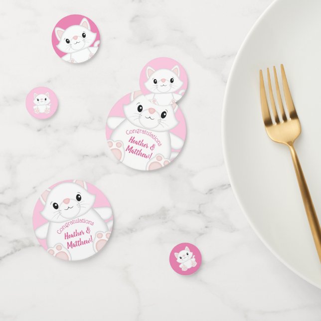 Cat Baby Shower Kitty Pink Confetti (Group)