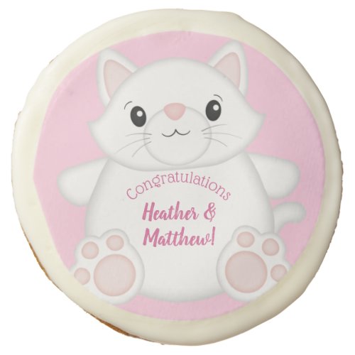 Cat Baby Shower Kitty Pink Sugar Cookie