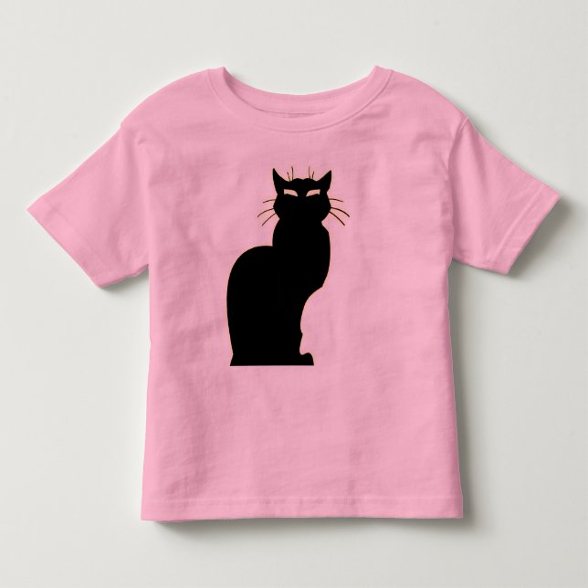 Cat Baby's Shirt Black Cat Art Toddler Shirt (Front)