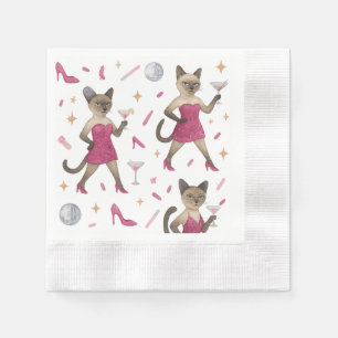 Cat Bachelorette Part woman Girl Lady cat lovers Napkins