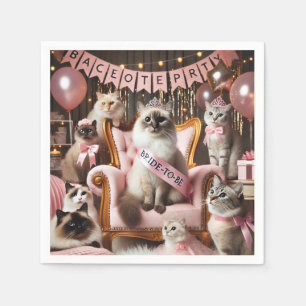 Cat Bachelorette Party in Pink theme Napkins