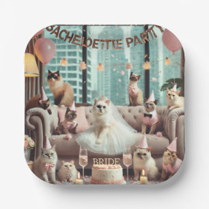 Cat Bachelorette Party in Pink theme Paper Plates