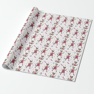 Cat Bachelorette Party in Pink theme Wrapping Paper