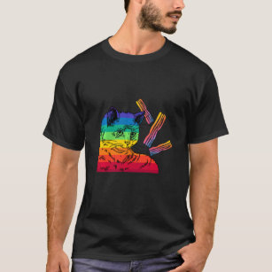 rainbow bacon t shirt