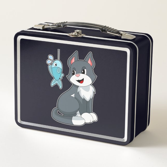 Cat Bait Fish Metal Lunch Box (Front)