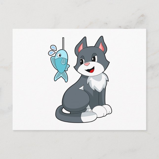 Cat Bait Fish Postcard (Front)